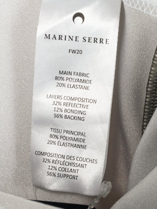 Marine Serre White Line FW20 Taupe Reflective Moon-Print Stirrup Leggings - Picture 9 of 10